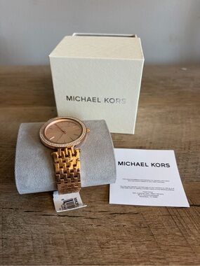 Michael Kors Darci Women's Rose Gold-Tone Pavé Watch MK3192